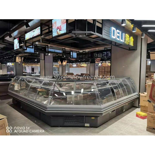 Commercial meat refrigerator counter display cooler